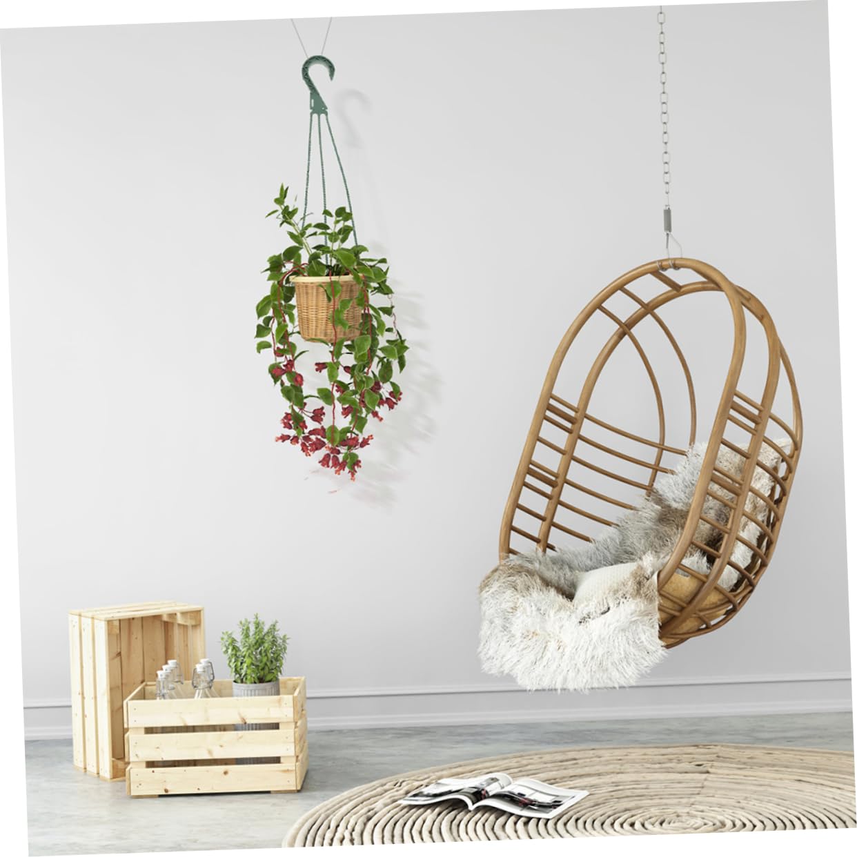 BESPORTBLE 5Pcs Hanging Planters Hooks Set Stylish Wire Flower Pot Hangers for Indoor and Outdoor Use Space Saving Plant Chains for Succulents and Plants