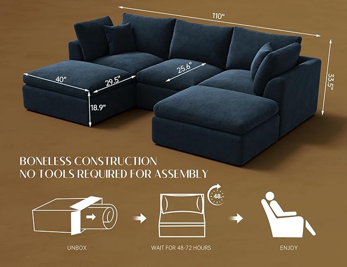 ohllob 110" Cloud Sectional Couches