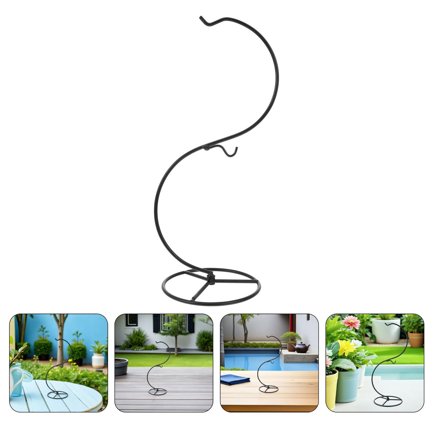 POPETPOP 2pcs Decorative Hanger Hooks for Terrariums and Air Plant Holders, S-shaped Iron Hanging Stand 14x34.2cm, Glass Globe Display Rack for Home, Wedding, Halloween, and Seasonal