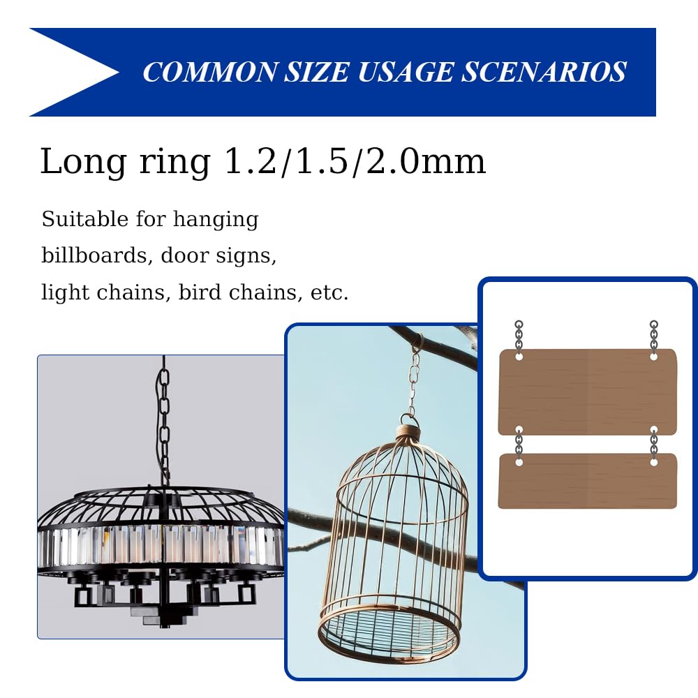 50ft Hanging Chain,304 Stainless Steel Chain, 1/16" Jack Chain, Metal Chains are Customizable for Hanging Bird Feeders/Dog Leashes/Signs & DIY Projects(1.5mm with Spool)