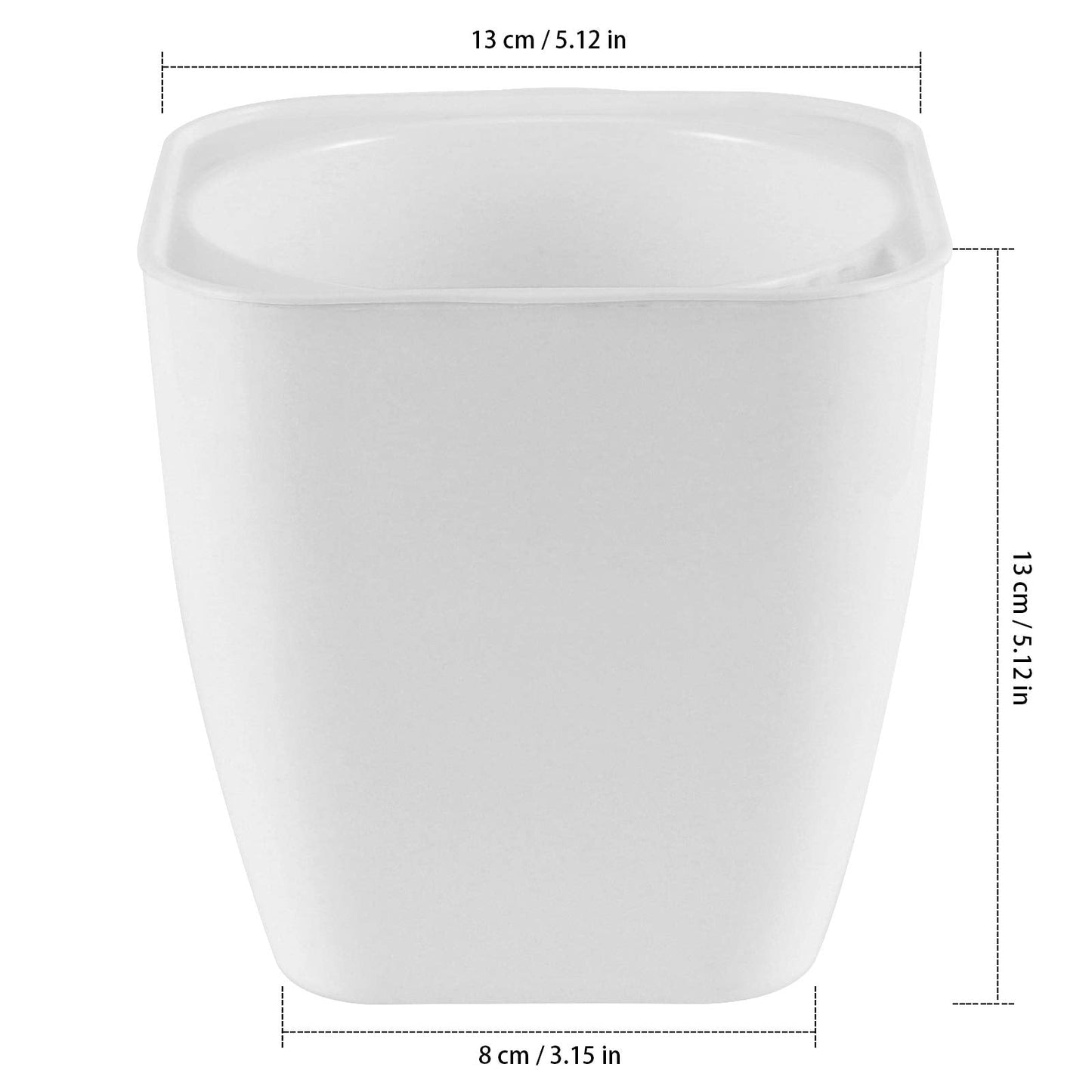ZEONHAK 5 Inches Self Watering Planter, 10 Pack Plastic Self Watering Pots with 10 Wick Ropes, Wicking Flower Pots for Violets, Ocean Spider Plant, Orchid, Plants, Flowers, White
