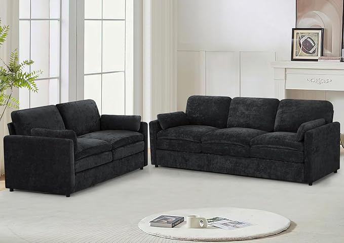 Chenille Upholstered Sofa Set
