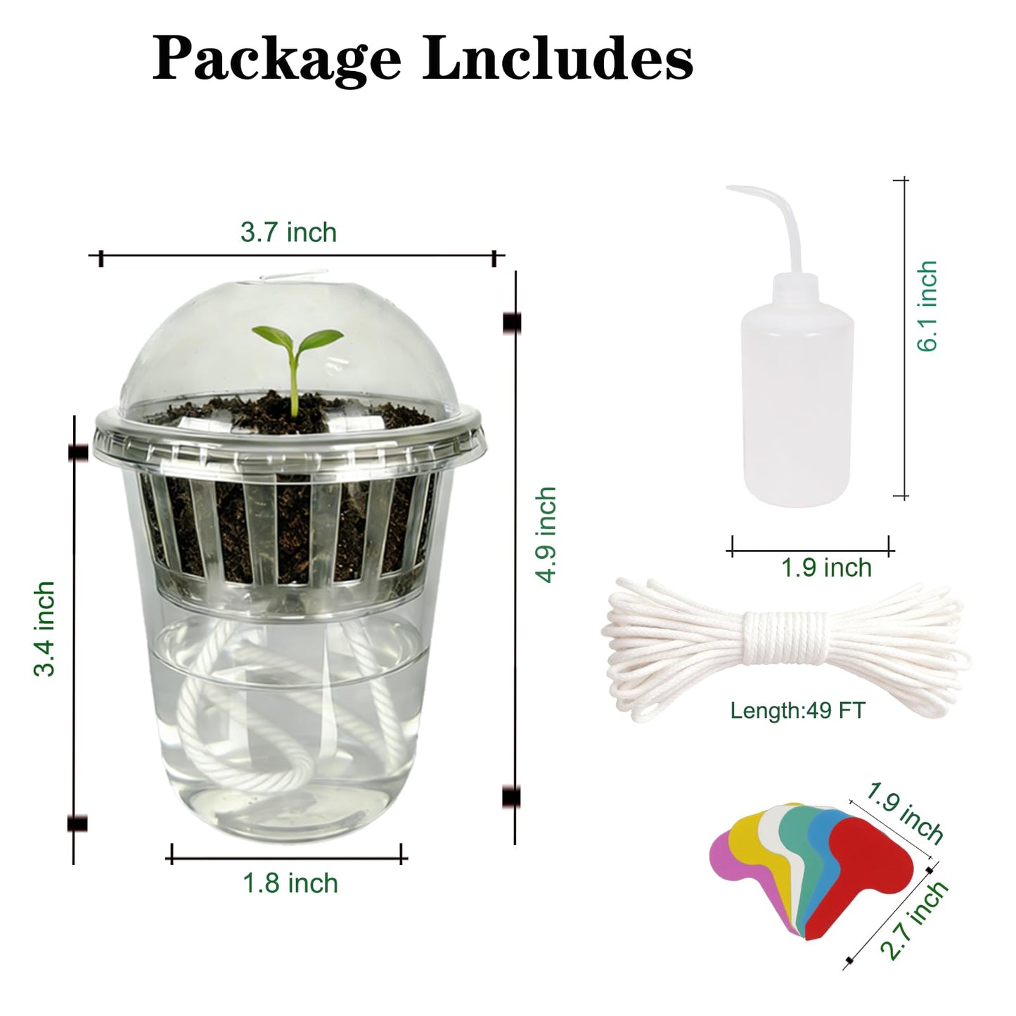 Niiiice 24 Pack 4 inch 360 ML Clear Self Watering Plant Pots, Transparent Plant Germination Nursery Pot, Seed Starting Container for Indoor Outdoor Planting Seedling