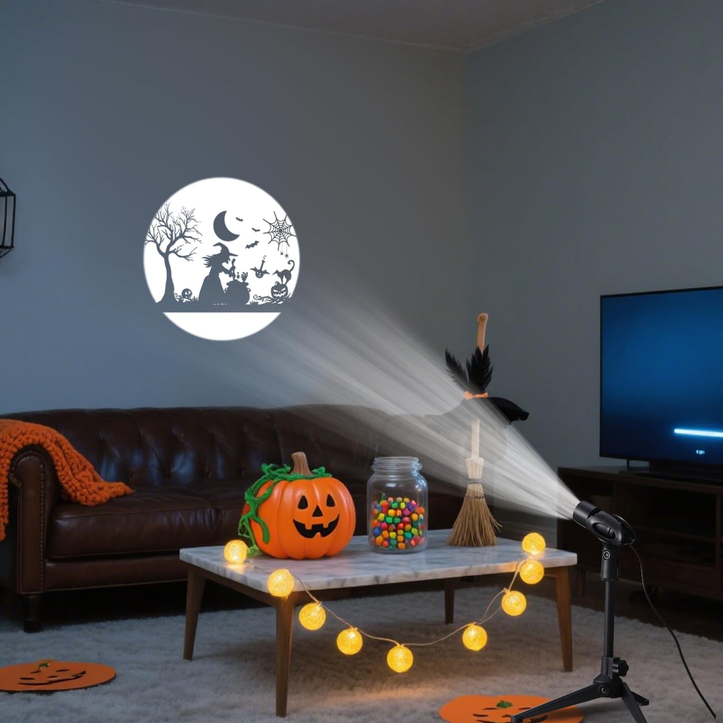 Relaxweex Halloween Outdoor Projector Light Decoration with 3 Film, Halloween Slides Holiday LED Projector Light Outdoor Waterproof Landscape Decorative Rotation Lighting Movement Projection Lamp