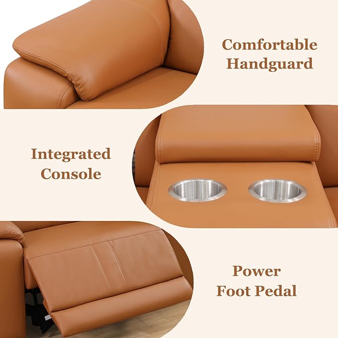 Power Recliner Sectional Sofa, Leather Recliner Sofa
