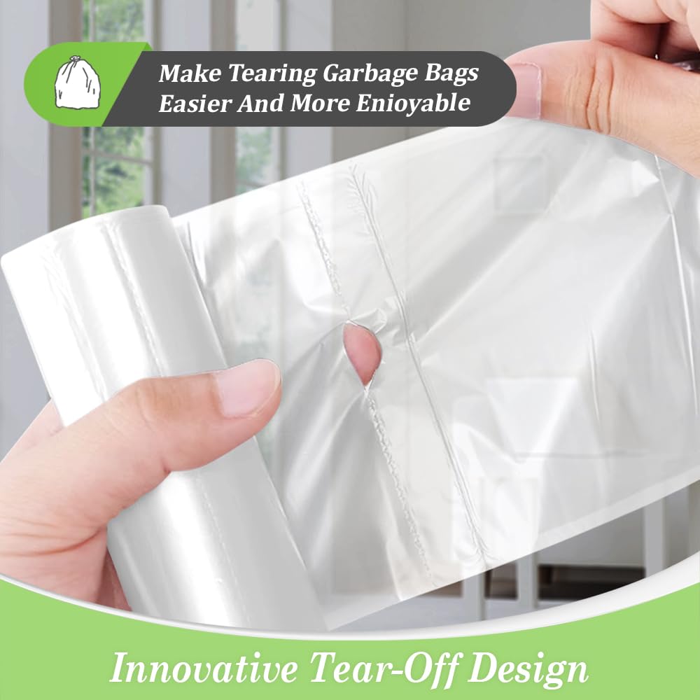 8 Gallon 330 Counts Unscented Medium Trash Bags,Fit 7,8,9,10 Gal Garbage Bags by Teivio, 30 Liter Thick Bathroom Can Bin Liners,Plastic Bags for Home Office Kitchen, Clear