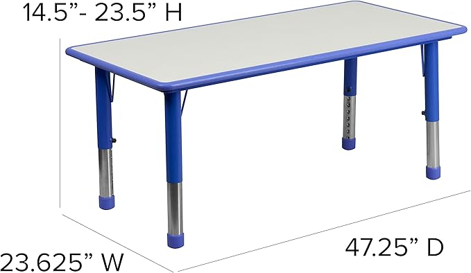 Flash Furniture Wren 23.625''W x 47.25''L Rectangular Blue Plastic Height