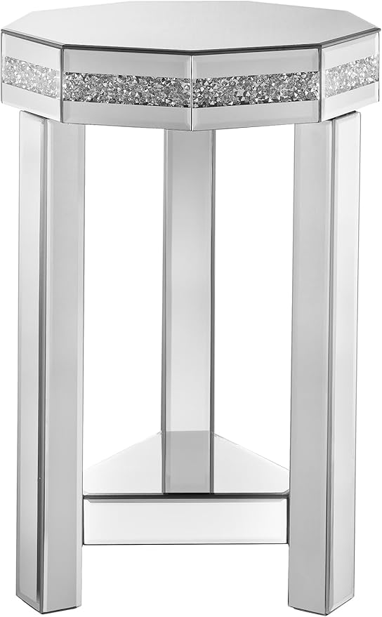 Mirrored Octagon End Table