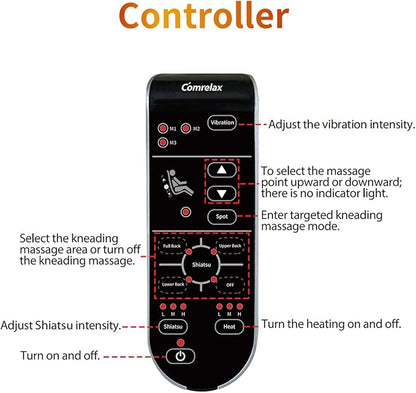 Shiatsu Back Massager with Heat, Massage Chair Pad for Full Back, Chair Massager with Neck Support Suitable for Office/Home,Gift for Father/Mother/Christmas