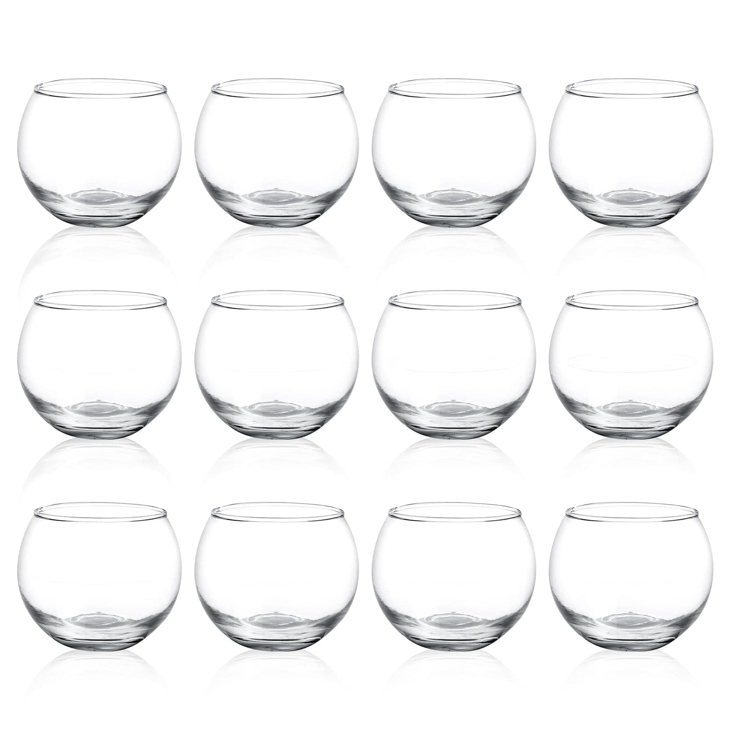 PINIWON 12pcs Clear Glass Tealight Candle Holder, Round Votive Candle Holders, Small Bowl Candle Holder Bulk for Wedding Table Centerpieces Home Decor