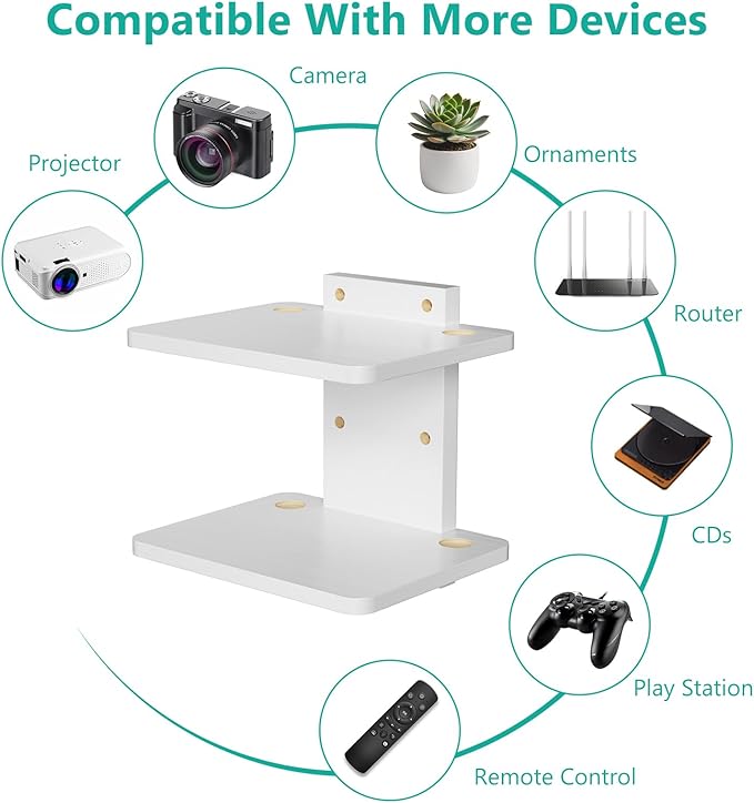 WALI Floating TV Shelf, 2 Tier Projector Shelf