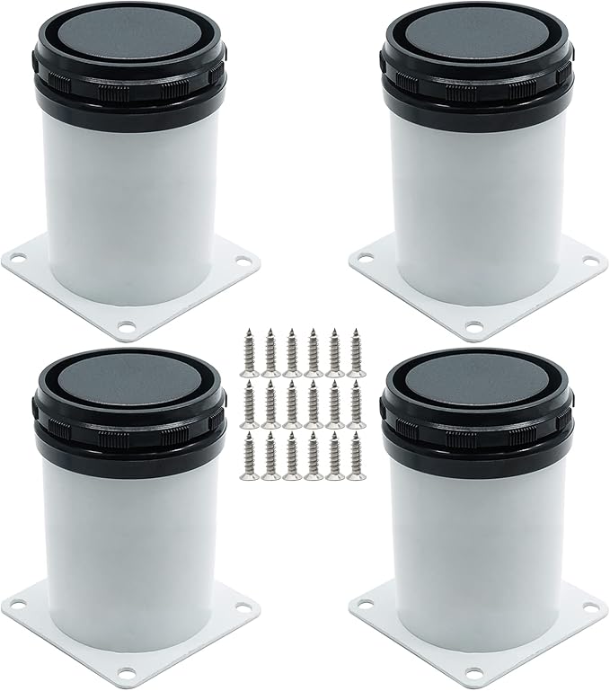 4 Pack Adjustable Furniture Legs 4 Inch, Stainless Steel Adjustable Legs Metal