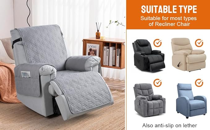 VANSOFY 100% Waterproof Recliner Chair Covers, Recliner Cover Non-Slip Dog