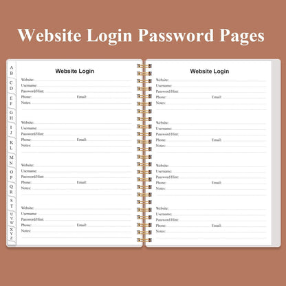 Address Book with Alphabetical Tabs - A5 Telephone & Address Book with Address Contacts, Special Date, Phone, Birthday & Internet Login Password for Home and Office, 6.2" x 8.5", Rose Leaf