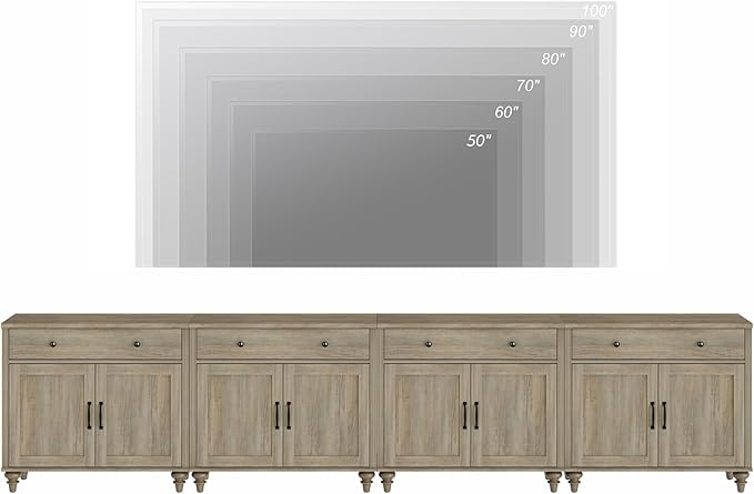 WAMPAT Farmhouse TV Stand for 85 inch TV