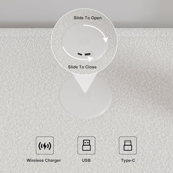 homary Smart Boucle Nightstand