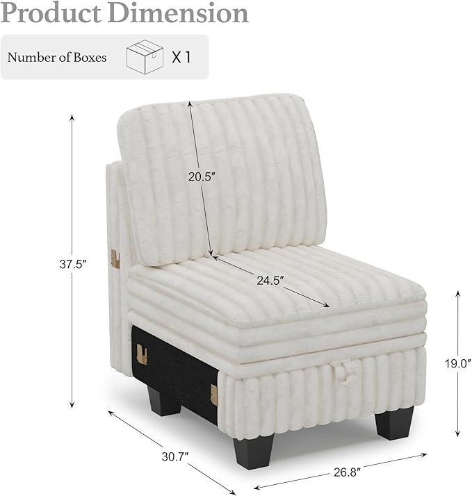 Belffin Plush Corduroy Single Module