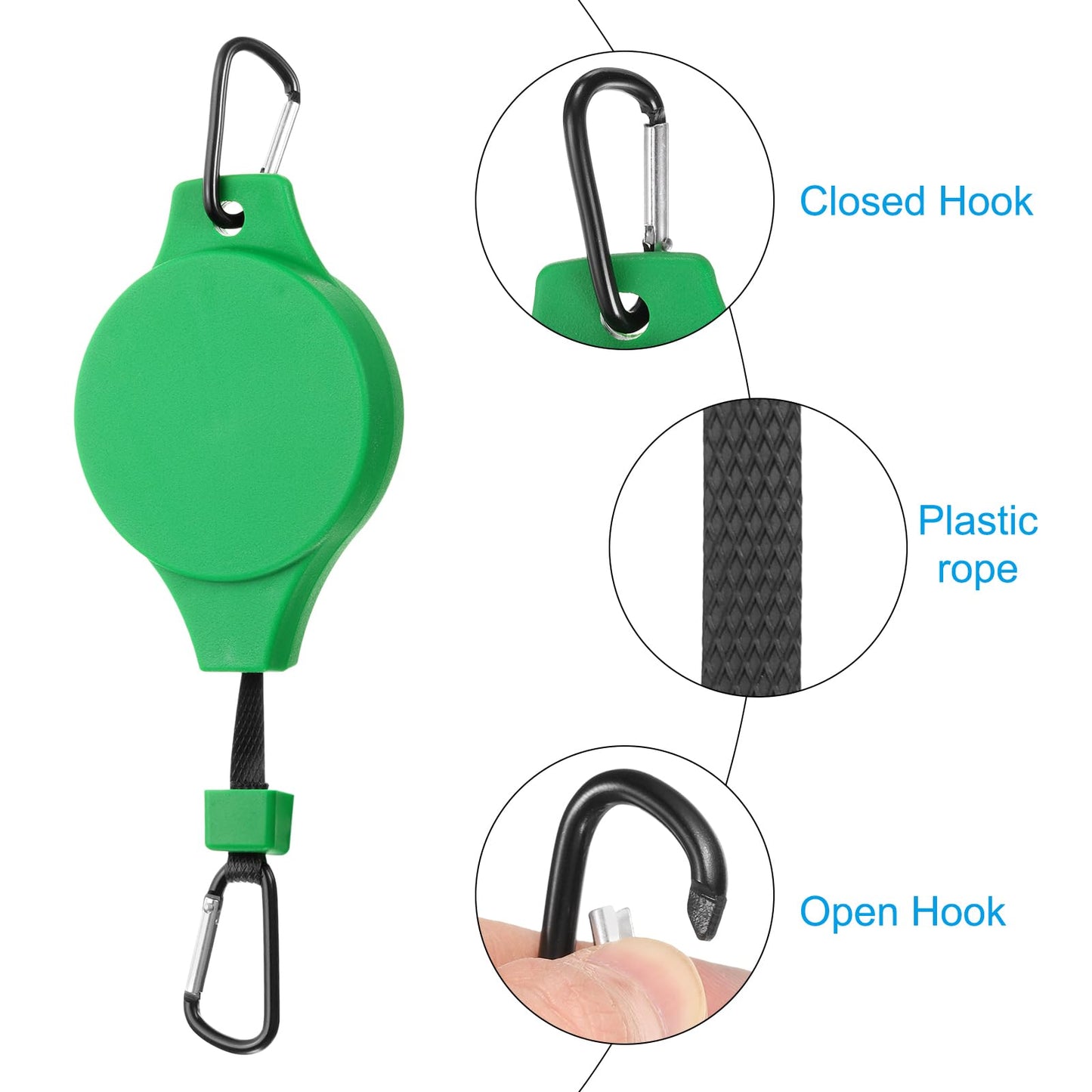 PATIKIL Plant Hanger, 2 Pcs Pulley Retractable Hanging Flower Basket Hook Indoor and Outdoor Plant Pots Holder, for Planters, Flower Basket, Wind Chimes, Lanterns, Bird Feeders, Green
