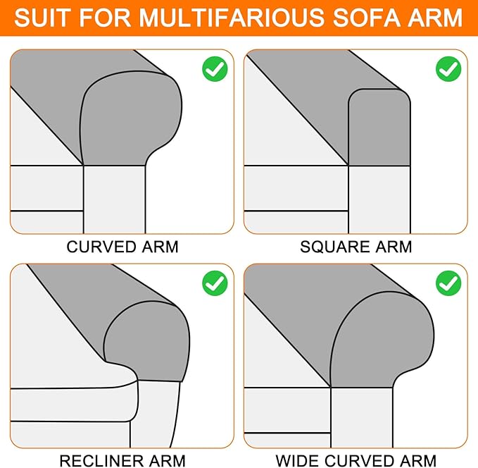 uxcell Stretch Armrest Covers Armchair Anti-Slip
