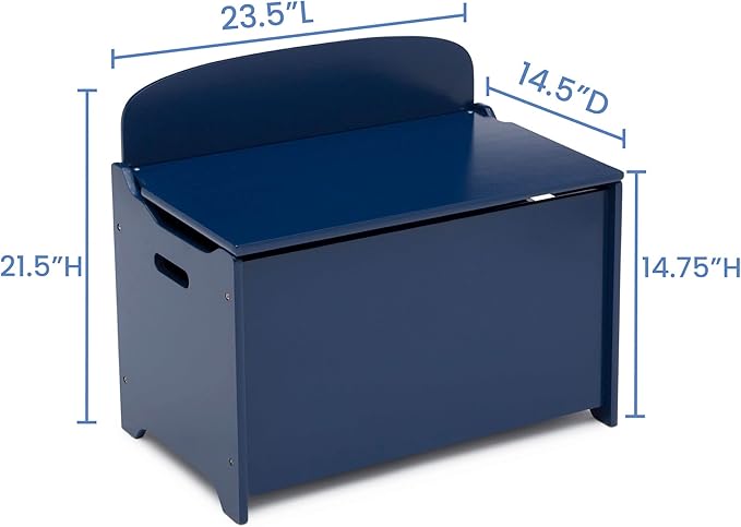 Delta Children MySize Deluxe Toy Box, Deep Blue