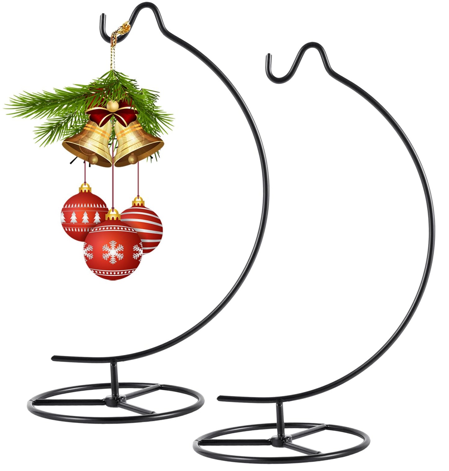 Maibloln Ornament Display Stand Hanger Rack Hook Chrismas Ornament Party Decoration Holder Air Plant Flower Pot Hanging Terrarium Home Office Decoration(2 Pack Small Moon)