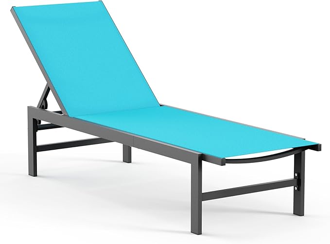 Vexwalx Outdoor Lounge Chair for Pool, Aluminum Chaise Lounge Chairs