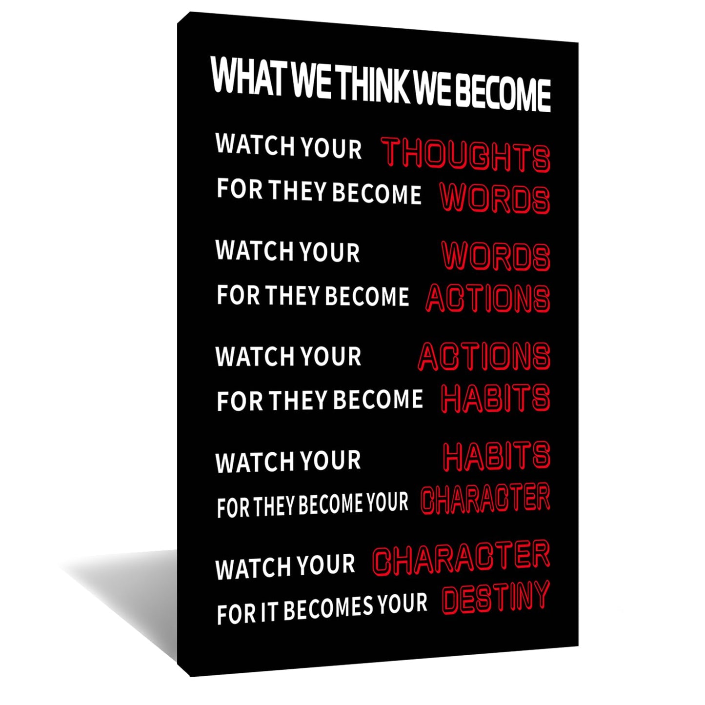 Motivational Canvas Wall Art for Office Inspirational Entrepreneur Quote Watch Yourself Poster Print Positive Picture Painting Decoration for Living Room Classroom Ready to Hang [12''W x 18''H]