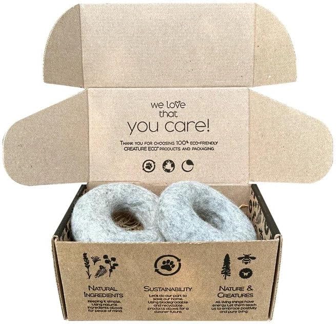 Wool Dog Ring Toy 2-Pack – Organic Eco Friendly Dog Rings for Small & Medium Dogs – Natural Non Toxic Dog Toys – Creature ECO