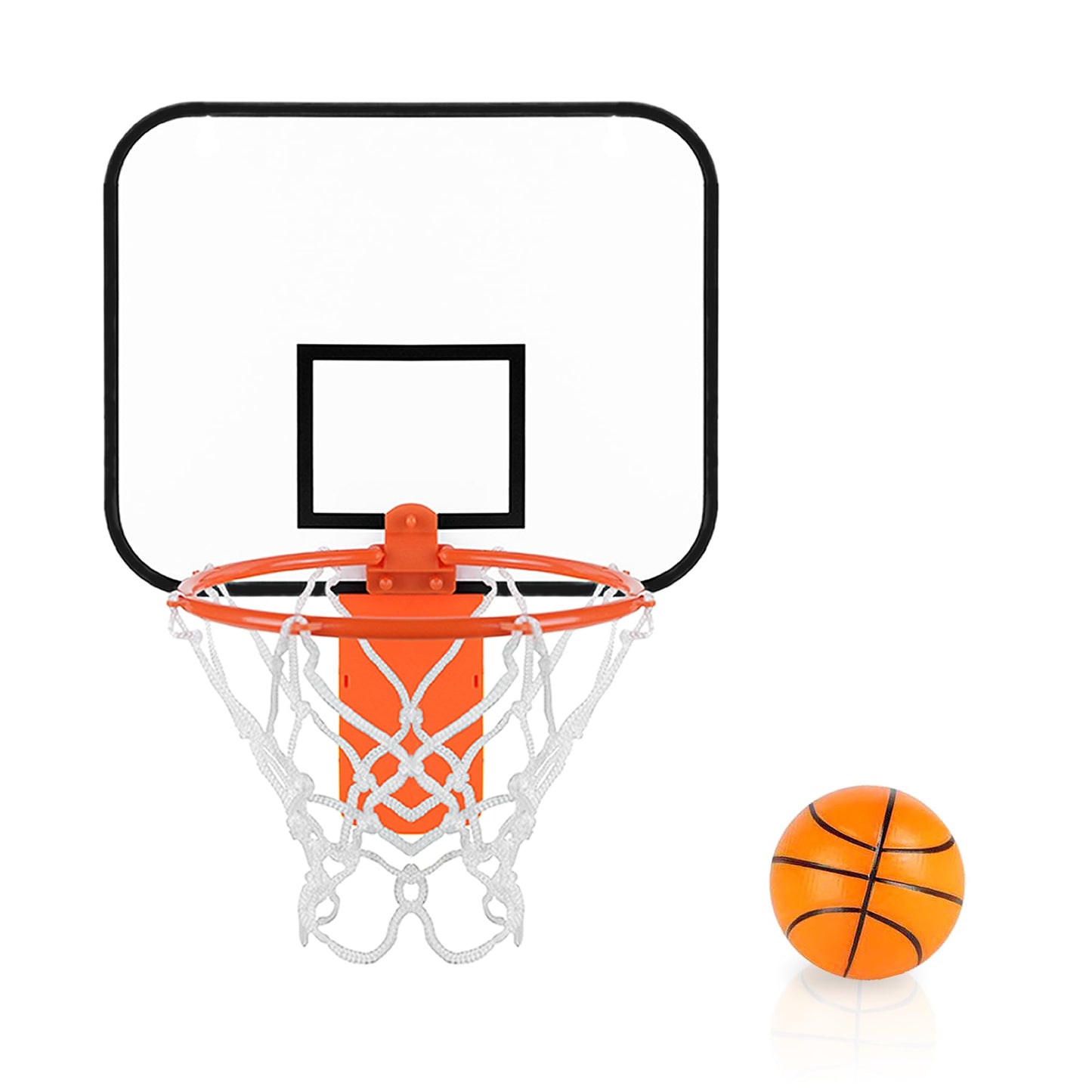 Mini Basketball Hoop Trash Can Set，Indoor Wall-Mounted Basketball Hoop Set with Quite Foam Ball,8.5" Clip-On Backboard for Office Bedroom Classroom-Basketball Gifts for All Ages