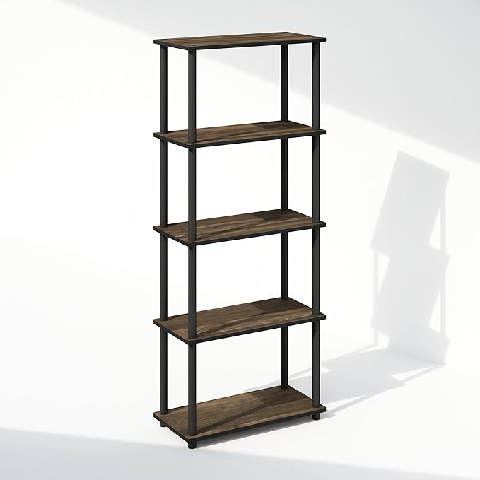 Furinno Turn-N-Tube Book Shelf, 5-Tier Bookshelf, Bookcase