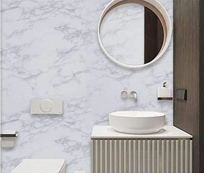 practicalWs Marble Paper Granite Gray/White Roll Kitchen Countertop Cabinet