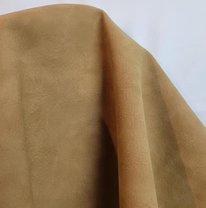 Wheat Nubuck Soft Faux Leather Fabric PU Leather by The Yard Synthetic Pleather