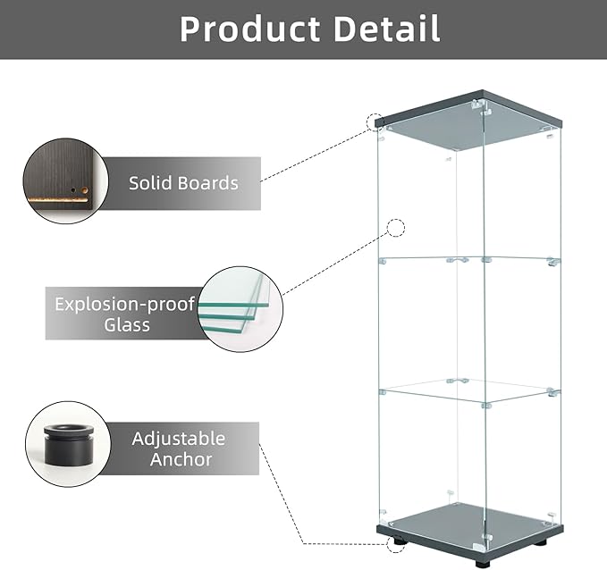 LFT HUIMEI2Y Glass Display Cabinet 3-Shelf