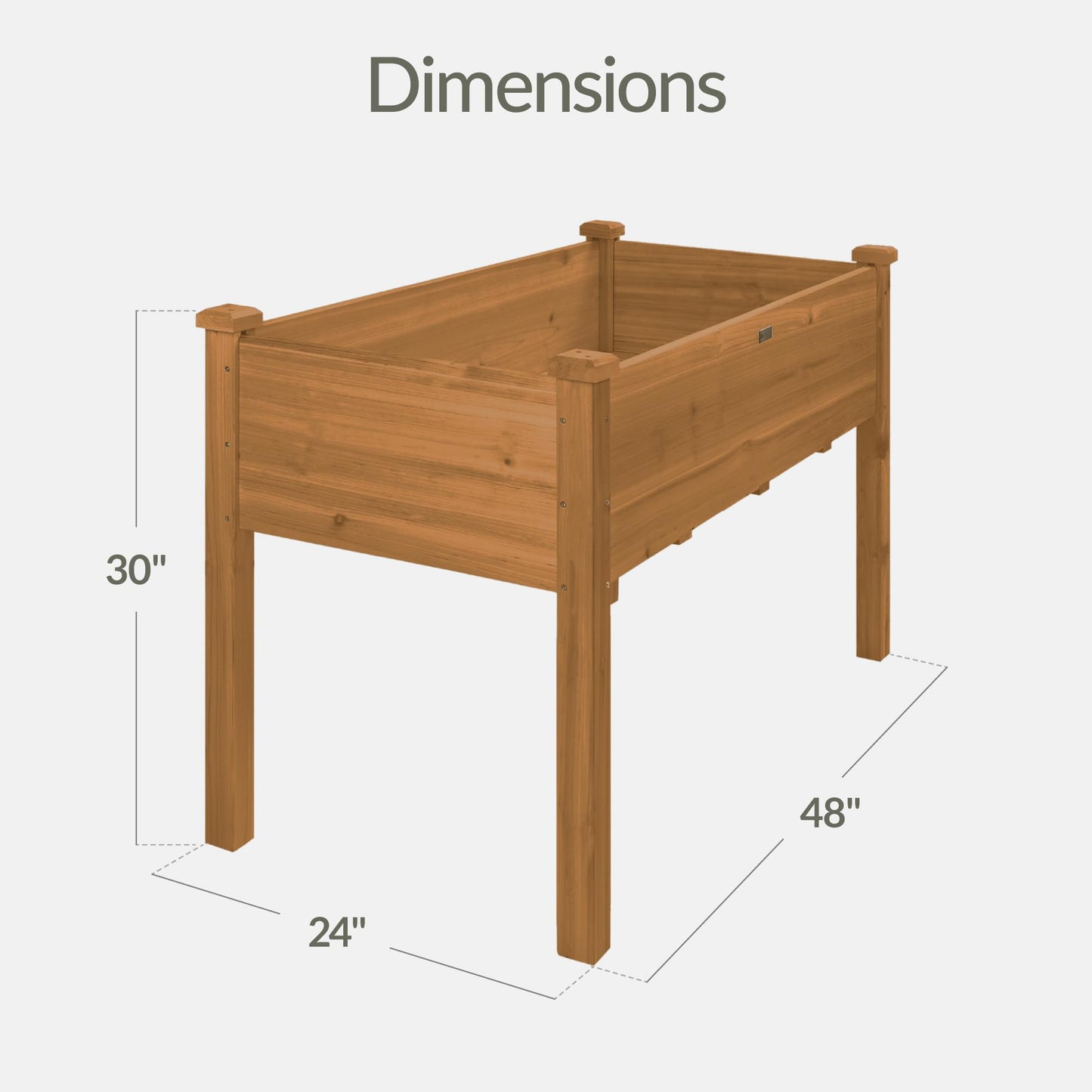 Best Choice Products 48 x 24 x 30 Inches Raised Garden Bed, Elevated Wood Planter Box Stand for Backyard, Patio, Balcony with Bed Liner, 200 Pound Capacity - Acorn Brown