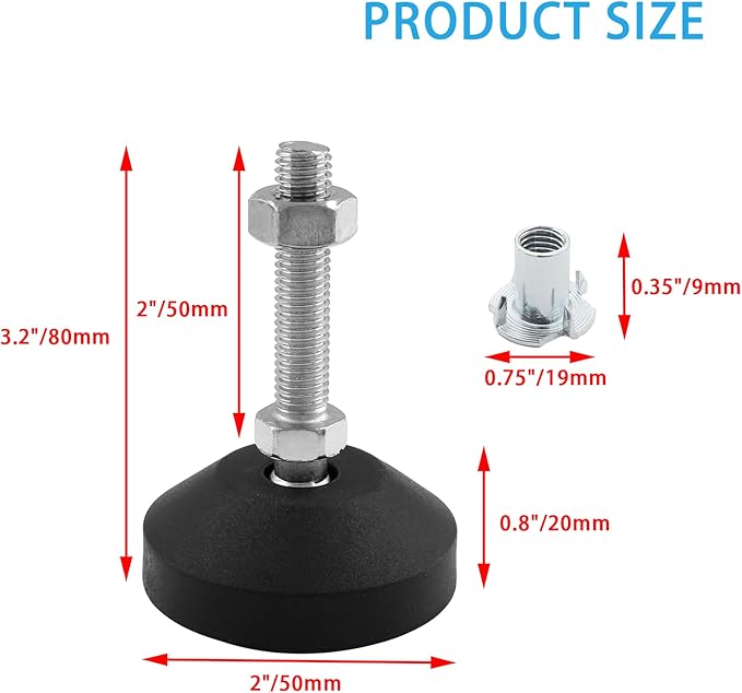 Luomorgo 4 Pcs M8 Leveling Feet