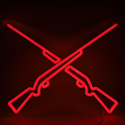 Hunting Rifles Gun Neon Sign USB Powered for Hunting Shop Decor Gun LED Neon Signs Led Neon Gun Light Sign for Wall Decor Game Room Man Cave Gun Club Party Shop Bar Hub Birthday Gifts 15.2 * 12.52 In