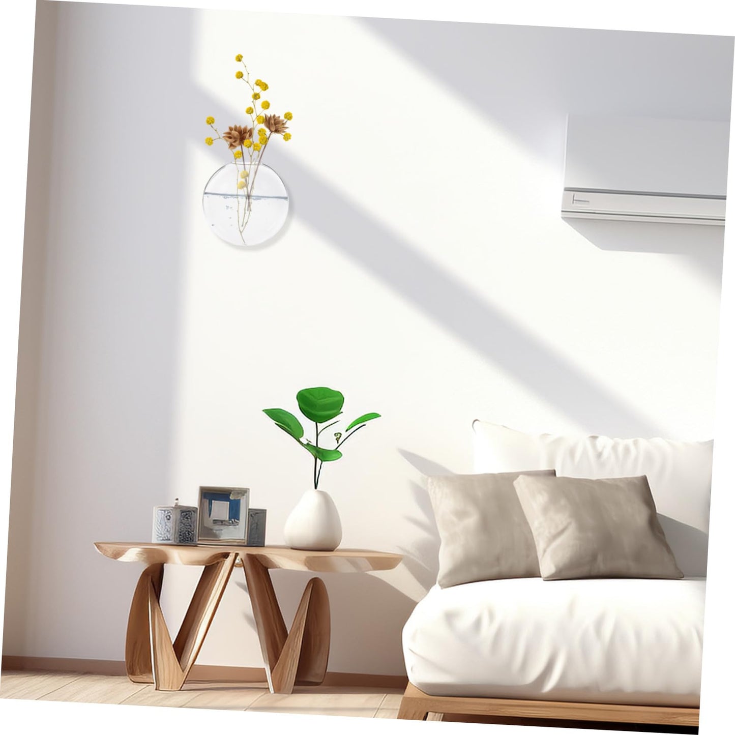HAKIDZEL 2pcs Wall Hanging Glass Terrarium Holders Transparent Hydroponic Vases for Flowers Space-Saving Glass Bottles for Indoor Outdoor Plant Display Home Decor