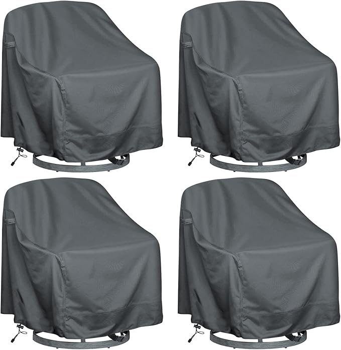 Outdoor Swivel Lounge Chair Cover 4 Pack, Waterproof Heavy Duty Outdoor Chair