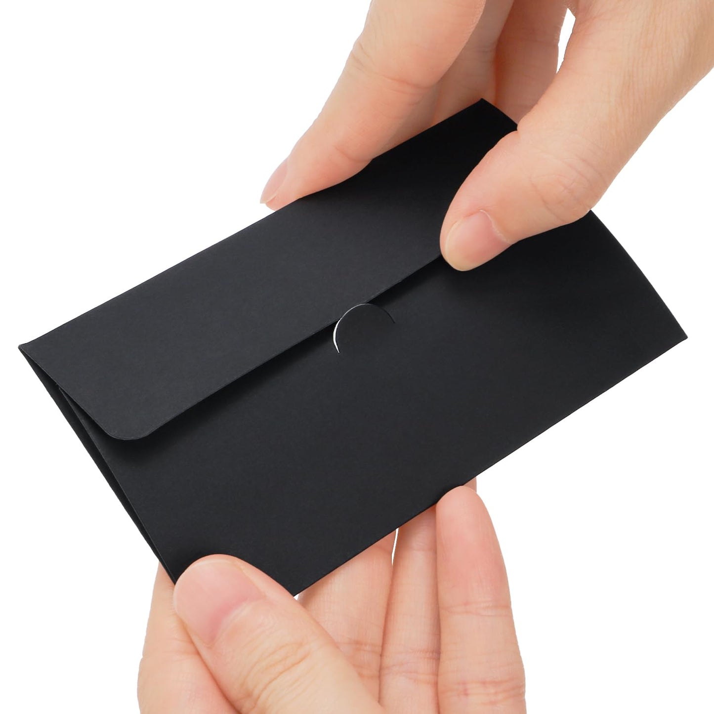 Hedume 150 Pcs Black Window Gift Card Envelopes, 3.9 x 2.4 Inch Gift Card Sleeves, Credit Size Business Invitation Cards Envelopes for Greeting Invitation, Christmas, Thanksgiving Gifts