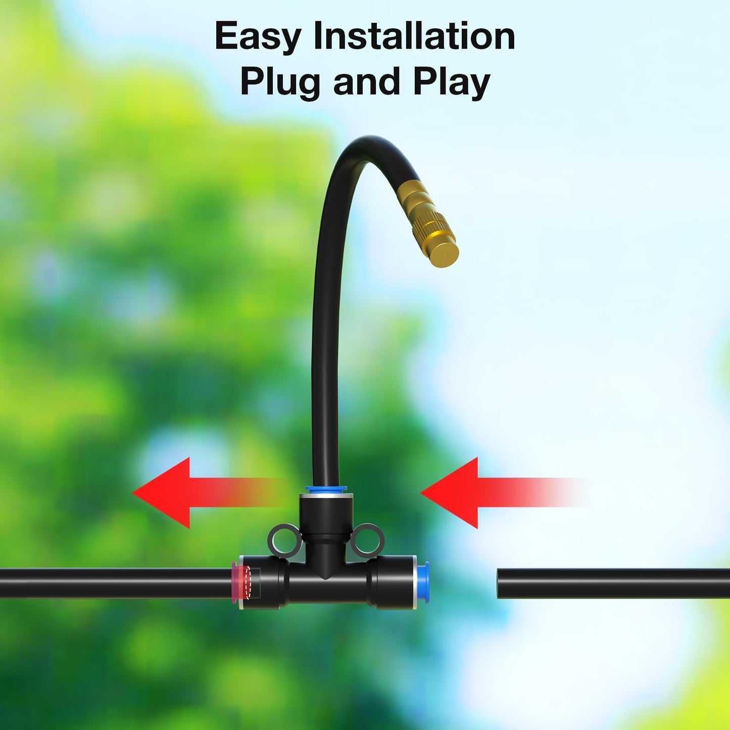 MIXC 200Ft 1/4" Drip Irrigation System,2026-Upgrade Garden Irrigation Kit with 32pcs Adjustable Copper Nozzles, Atomizing Watering System for Outdoor Plants,Raised Bed,Yard,Potted Plant,Lawn