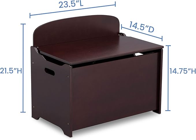 Delta Children MySize Deluxe Toy Box, Dark Chocolate