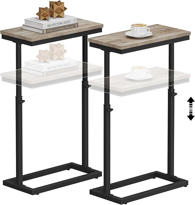 TUTOTAK End Table, Side Table, Tall Couch Table, Sofa Table, Living Room