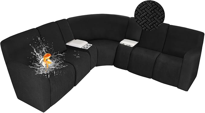 ALIECOM 100% Waterproof Recliner Sectional Couch Covers L Shape Stretch Corner