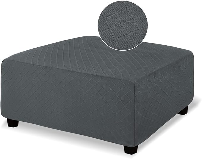 NeColorLife Ottoman Cover Rectangle Oversize Slipcover Stretch Footrest Stool