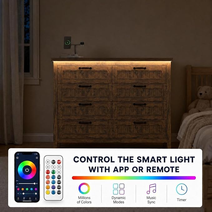 GarveeLife 8 Drawer Chest Dresser