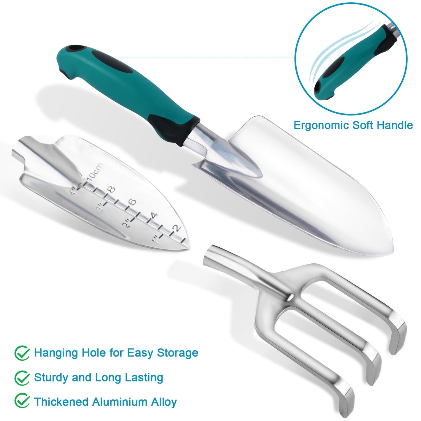 Garden Tools Sets, Gardening Tool Set with 39.3 in Repotting Mat, 7 Piece Gardening Kit with Non Slip Ergonomic Handle, Heavy Duty Garden Tool Bag Gardening Supplies for Women and Men