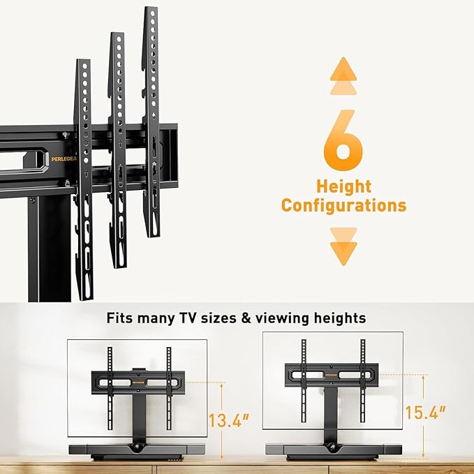 Perlegear Table Top TV Stand Mount, Universal Swivel TV Stand