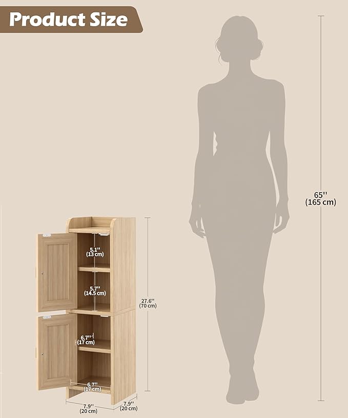 Akxomel Rattan Small Bathroom Cabinet