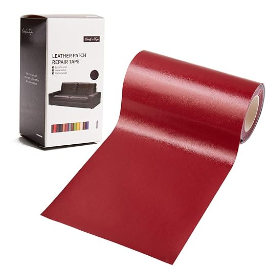 Leather Repair Patch Tape Burgundy Dull-Red 3 x 60 inch Self Adhesive Leather