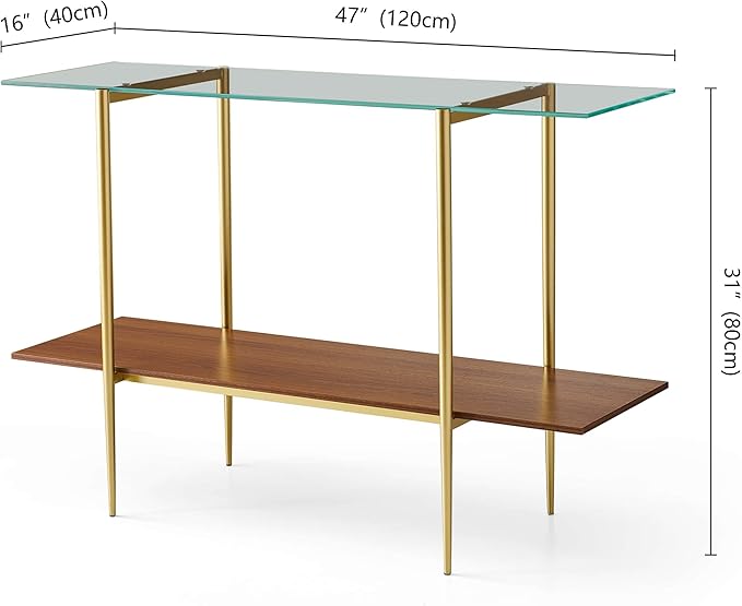 LumFurn Extra Large Glass Console Table